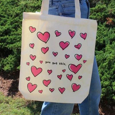 Anatomical Heart Canvas Tote Bag  Handpainted tote bags, Creative tote  bag, Canvas tote bags