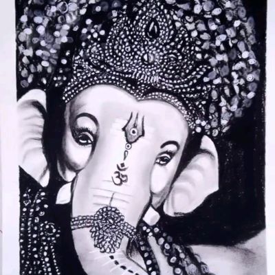 Ganesha Face Glass Painting | Winni.in
