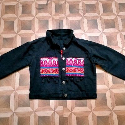 Stylish jacket for kurti | Stylish jackets, Dark wash denim jacket, Jackets