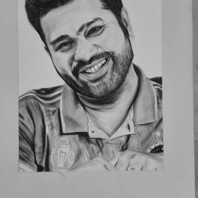 Drawing Rohit sharma in 10 minutes Art challenge @rohitsharma45 . . . #art  #artist #cricket #cricketer #indiancricketer #rohitsharma… | Instagram