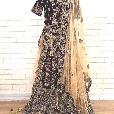 Wine Bridal Lehenga | Embroidered Wedding Lehenga | Saira's Boutique |  Saira's Boutique