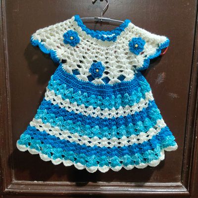 Buy Blue and White Crochet Dress Online