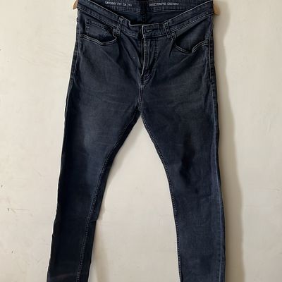 Buy Red Tape Black Solid Cotton Poly Spandex Men's Jeans online
