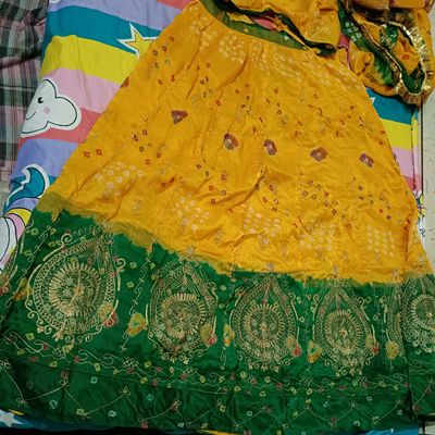 Buy Somnath Gotta Patti Kids Dress Girls Festival Wear Rajputi Poshak-(Green)  at Amazon.in
