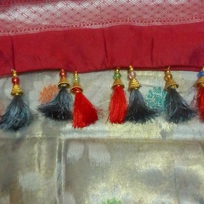 Simple and Easy Double Colour Potli Kuchu l Net Fabric Potli Tassels Making  l Saree Kuchu/ Tassels - YouTube