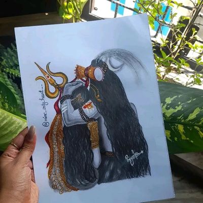 Main shiv ka hoon shiv mere hai 😇 Shiv-Parvati drawing in progress ✨️ Time  :- 19 hrs Materials:- 1) @brustro_official A3 size paper… | Instagram
