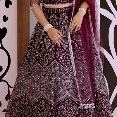 Bridal Lehengas : Heavy embroidered maroon wedding bridal ...