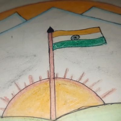 India flag Painting by Amulya Alatagi