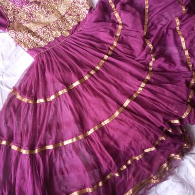 Wine Georgette Gown with Dupatta | Gowns, Ladies gown, Party wear indian  dresses