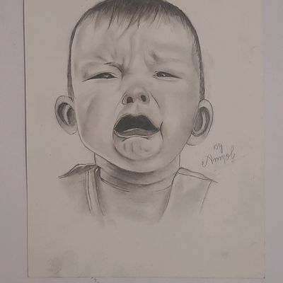 A cute baby Drawing by Deepanshu Pargain - Fine Art America