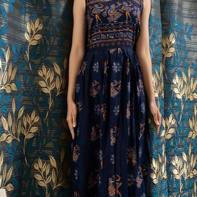 Buy JUNIPER Printed Cotton Round Neck Women's Ethnic Dress | Shoppers Stop