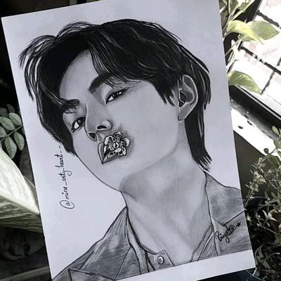 BTS V/Kim Taehyung Airport Drawing 07/09/18 by secretdrawer-zeynep on  DeviantArt