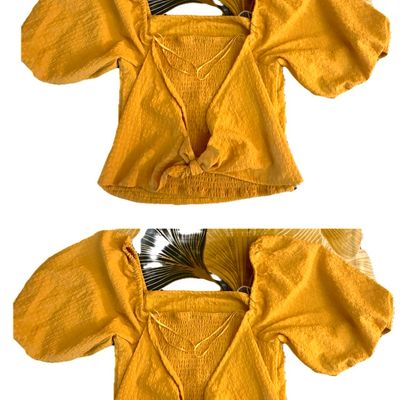 zudio, Tops, Cute Mustard Backtie Crop Top