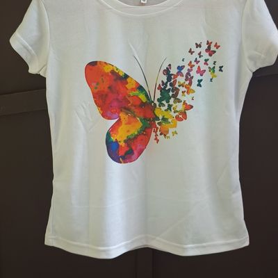 T-Shirts, White Butterfly T-shirt