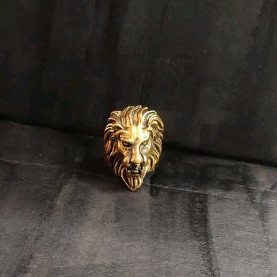 BCughia Ring in Jewellery, Stainless Steel Ring Gold Stainless Steel Lion  Head Design Anniversary Birthday for Men Size R 1/2 : Amazon.co.uk: Fashion