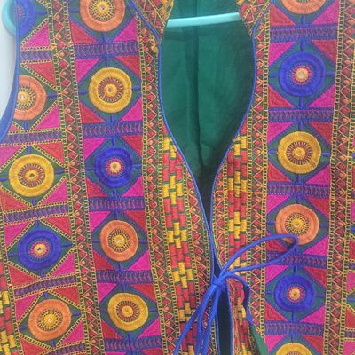 Embroidered Women Denim Casual Maroon Jaipuri Jacket