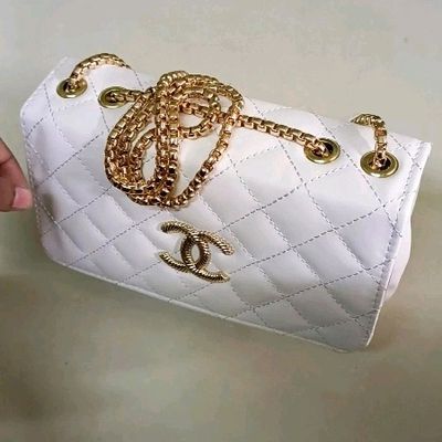 CHANEL 1997 White Lambskin Mini Square Quilted Classic Vintage Flap Bag  W/Box