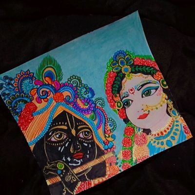 How to Draw LORD KRISHNA Color PAINTING Step by Step - YouTube