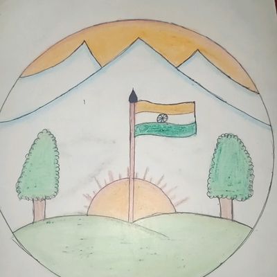 Premium Vector | An indian flag flying towards the left india independence  day oneline drawing