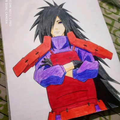 I tried drawing Madara Uchiha ☠️. What should I draw next? : r/Naruto