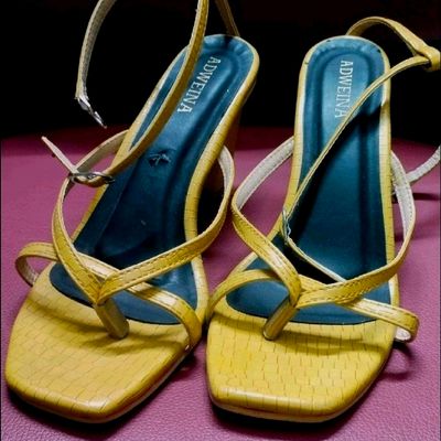 Buy ELLE Yellow Women Solid Sandals Online