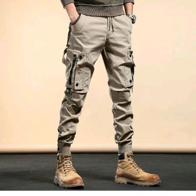 Buy STCCLASSIC Regular Fit Cotton Cargo Jogger Pants for Men. Design for  Casual and Sporty Looks. (Beige), Solid Skinny Fit | jogger pant trendy  casual pant Stylish cargo pant Online at Best
