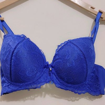 Bali Bra Size 36C Style 3473 Blue Underwire Lightly Padded Pushup Preowned 36  C
