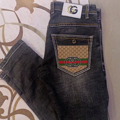 Gg jacquard denim jeans - Gucci - Men | Luisaviaroma