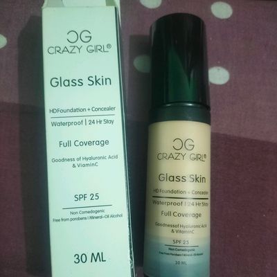 Foundation, CRAZY GIRL GLASS SKIN HD FOUNDATION+CONCEALER