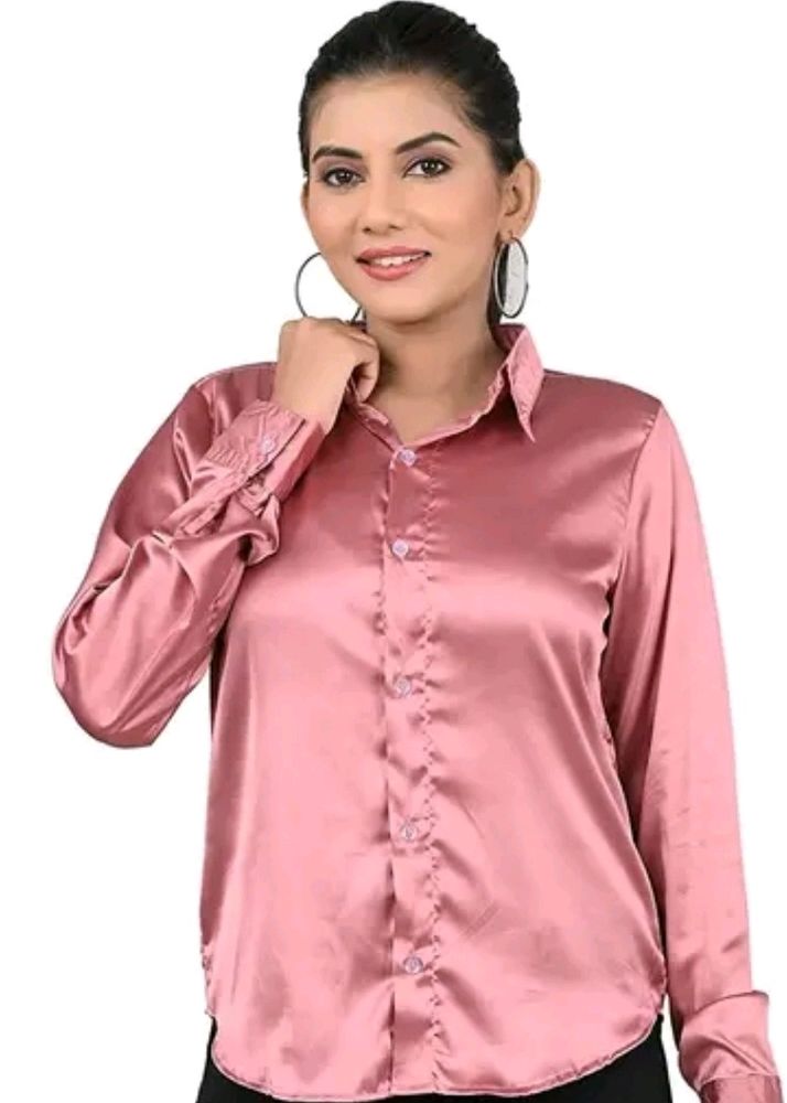 Casual Wear Full Sleeve Shirt Satin Silk