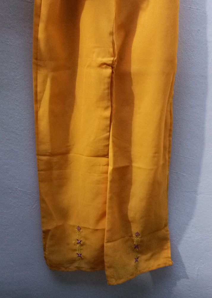 Girls Yellow Plazzo Pant New