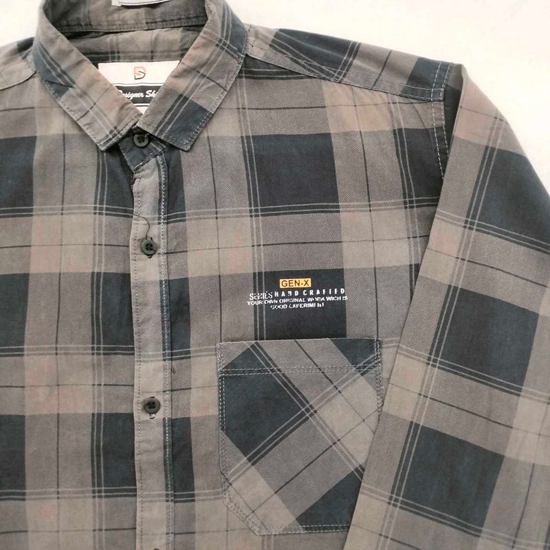 BROWN CHECK SHIRT FOR MEN