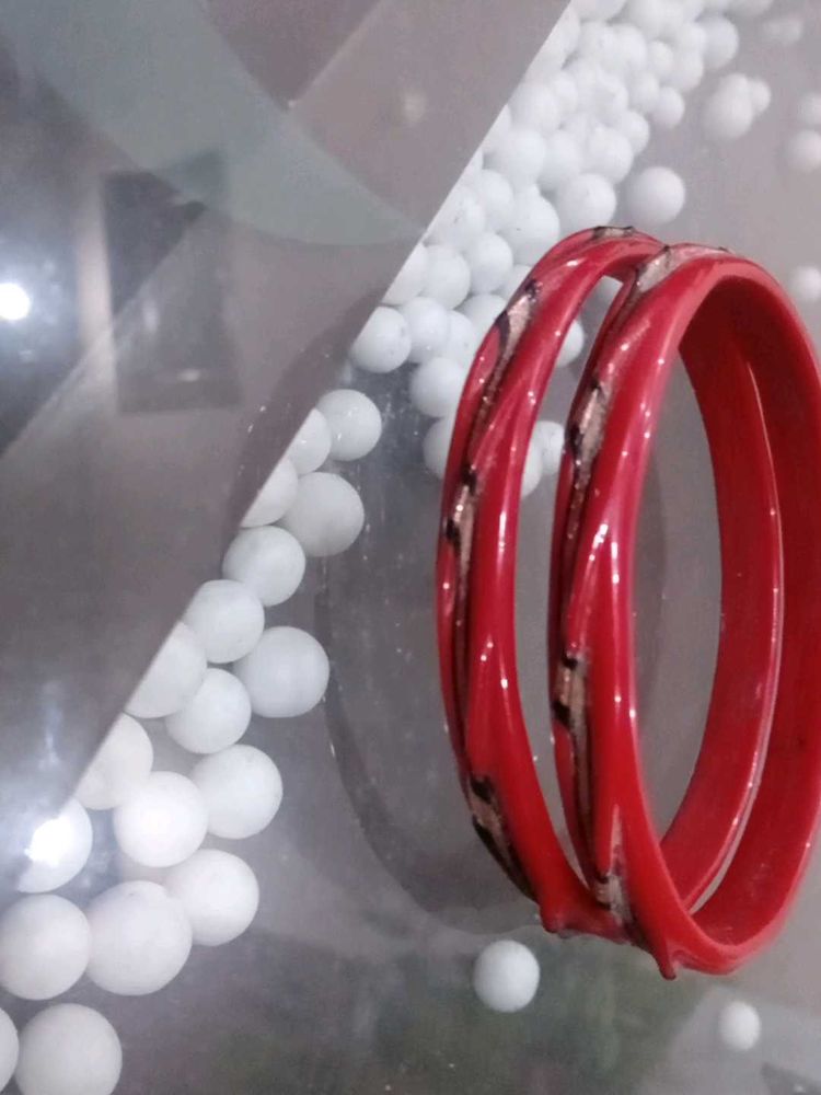 Beautiful Red Regular Bangles