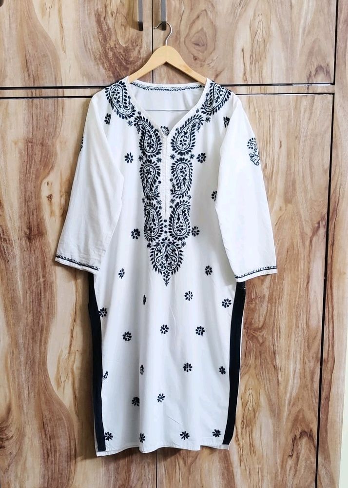 Black Chikankari Work Kurti Size-46