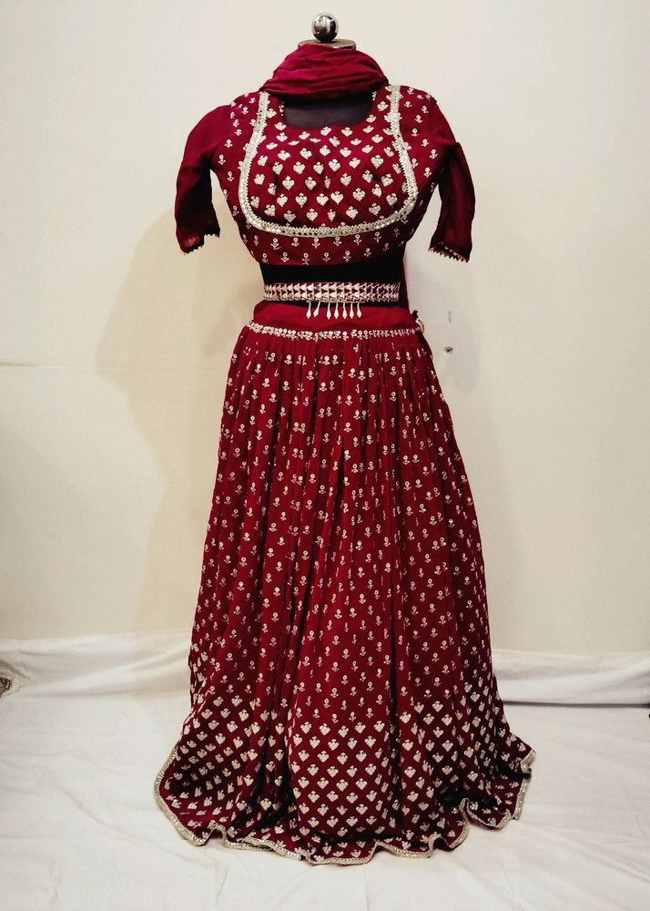 Dark Pink Colour Heavy Work Lehenga