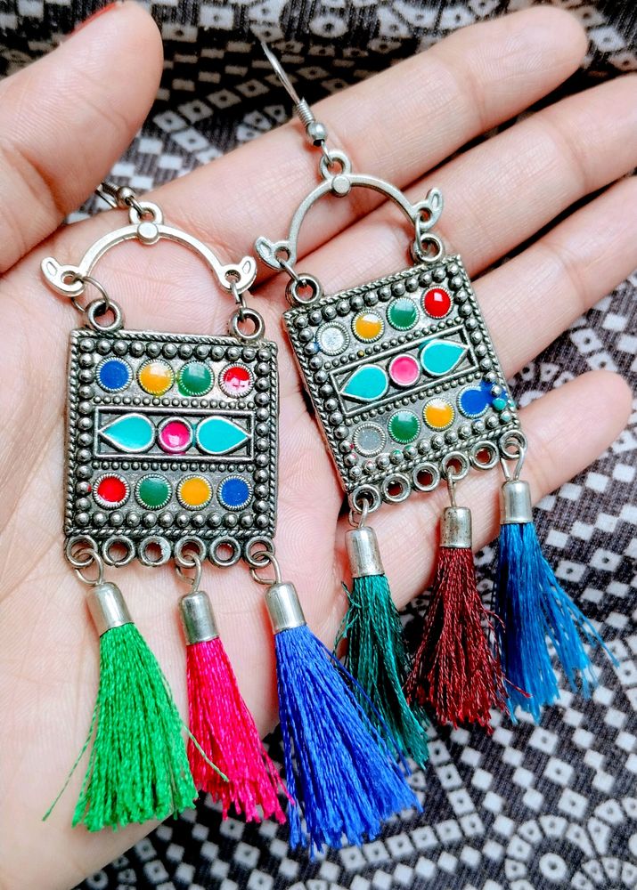 Boho Oxidised Multicolour Earrings✨💐