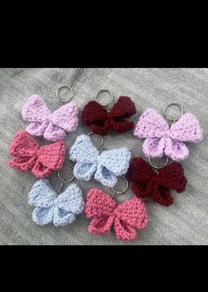 Crochet Bow Keychain