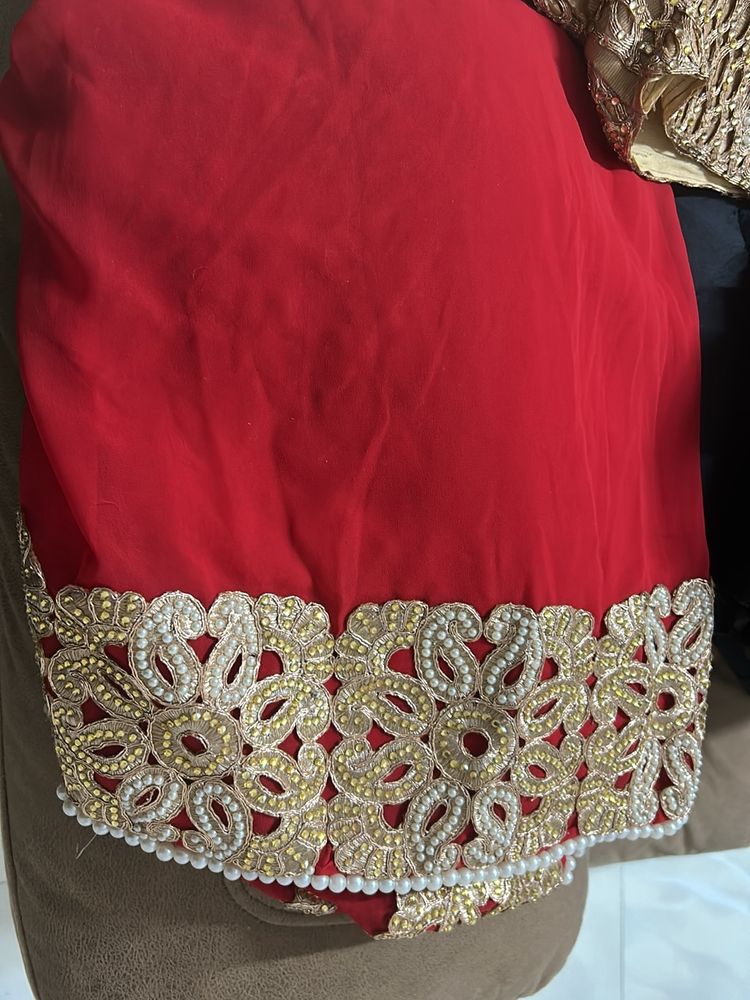 Saree Red Embroidery