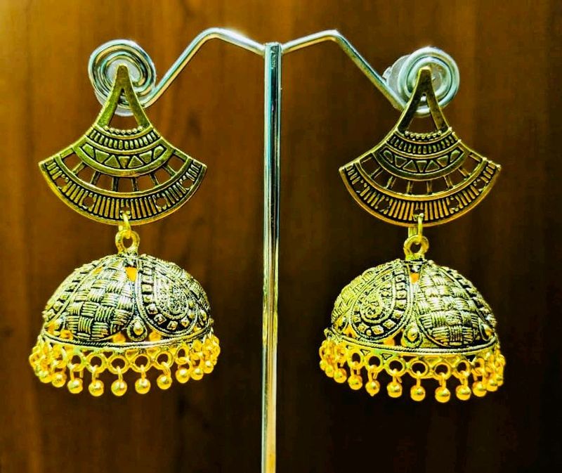 Heavy Jhumkas With Big Studs