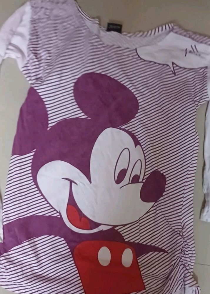 Pure Cotton Mickey Mouse Shirt For Kids Imported