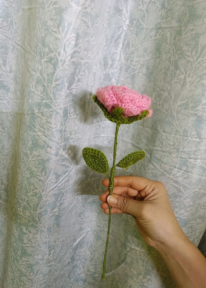 Crochet Pink Rose