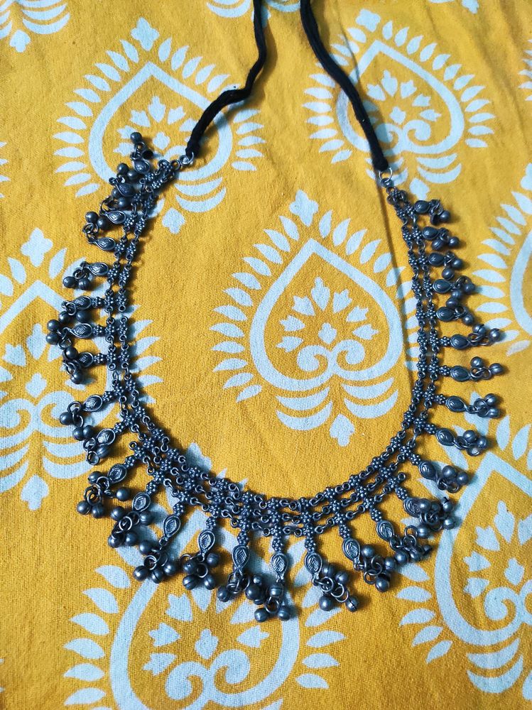 Silver Replica Ghungroo Necklace