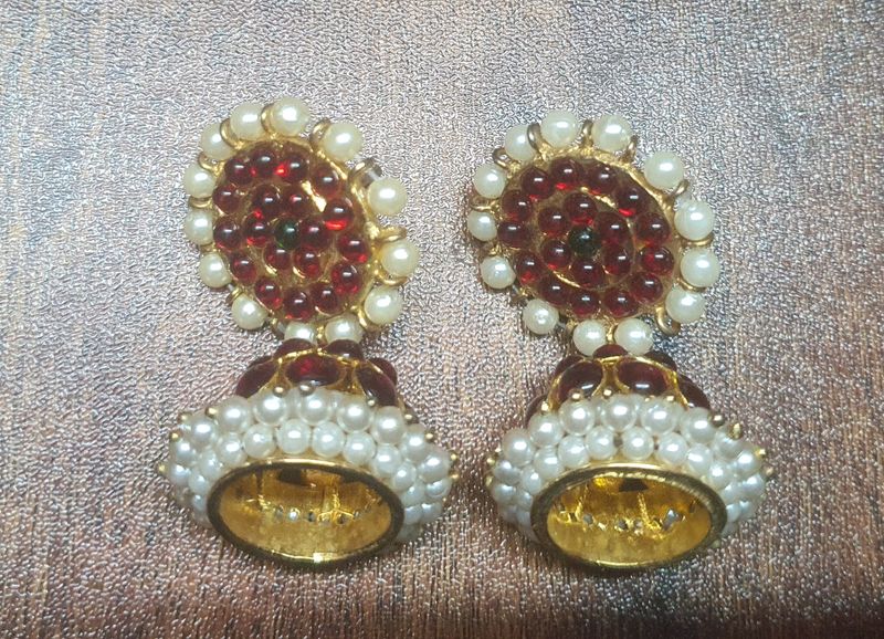 Jhumki Kemp Temple Jewellery