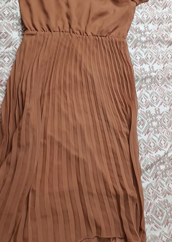 Brown Off Shoulder Dress