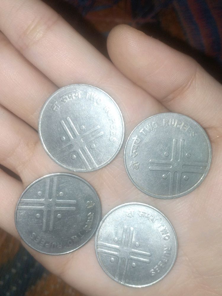 Cross ❌ 2rs Coins 4 Pieces Year 2006