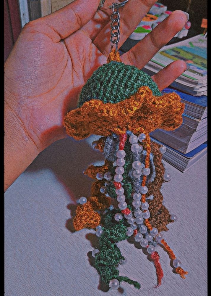 Crochet Jellyfish Keychain