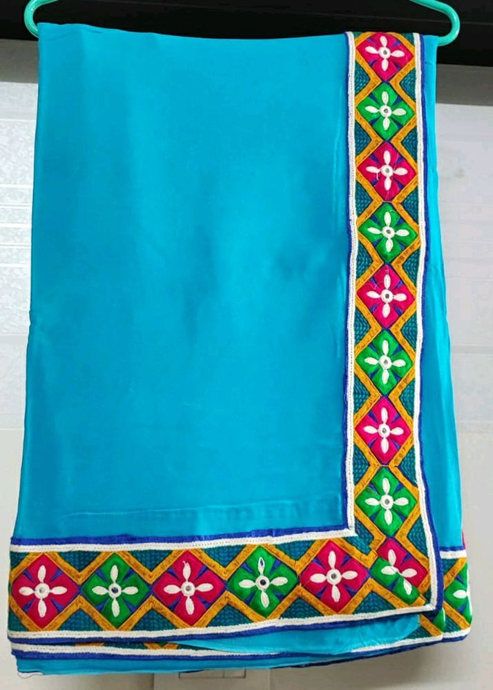 Georgette Blue Theead Work Saree