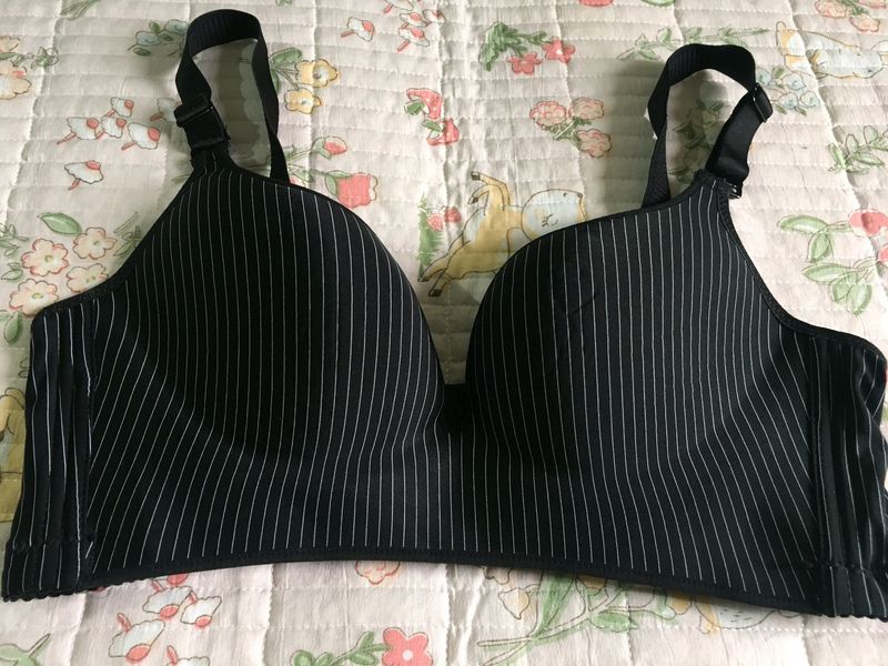 Black Stripped Push Up Bra.