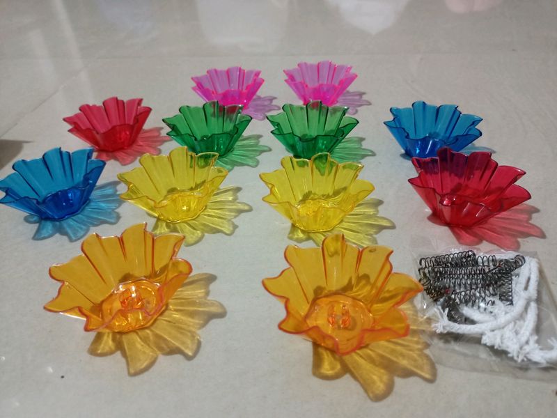 Transparent 3D Platic Diyas 12pcs At 120/-