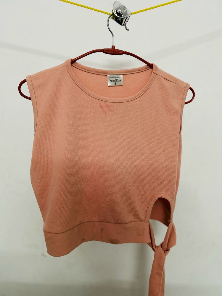 Peach Crop Top